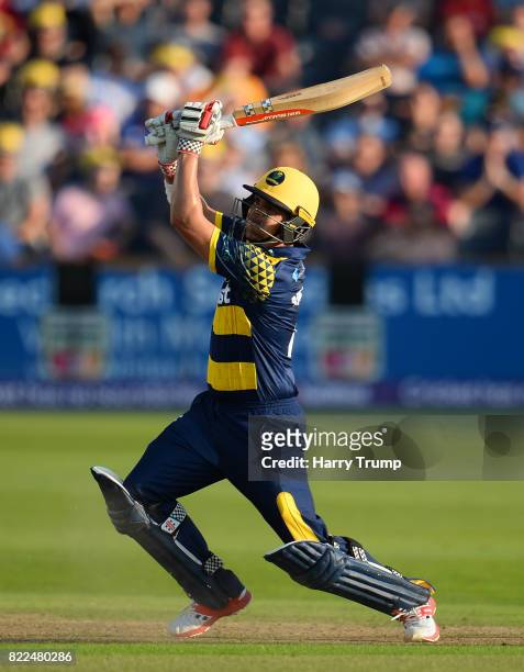 Jacques Rudolph of Glamorgan bats during the NatWest T20 Blast match between Gloucestershire and Glamorgan at the Brightside Ground on July 25, 2017...