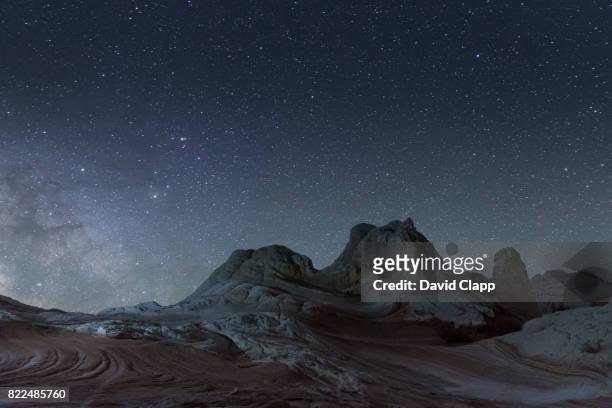 the milky way at white pocket, arizona, usa - rocky star stock pictures, royalty-free photos & images