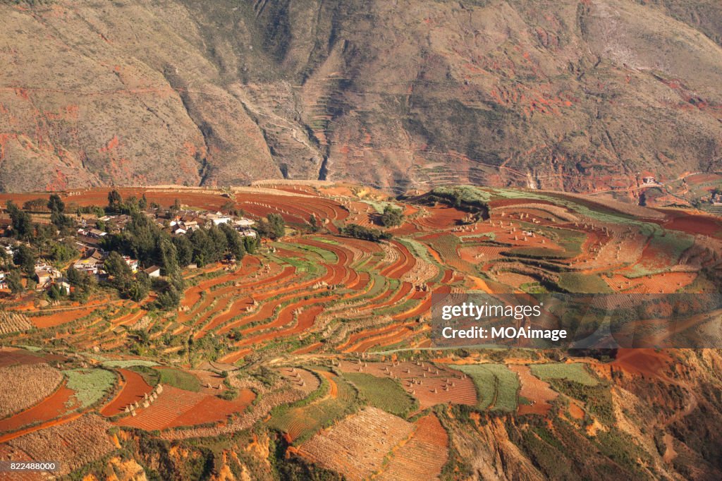 Red soil farmlands in Dongchuan district