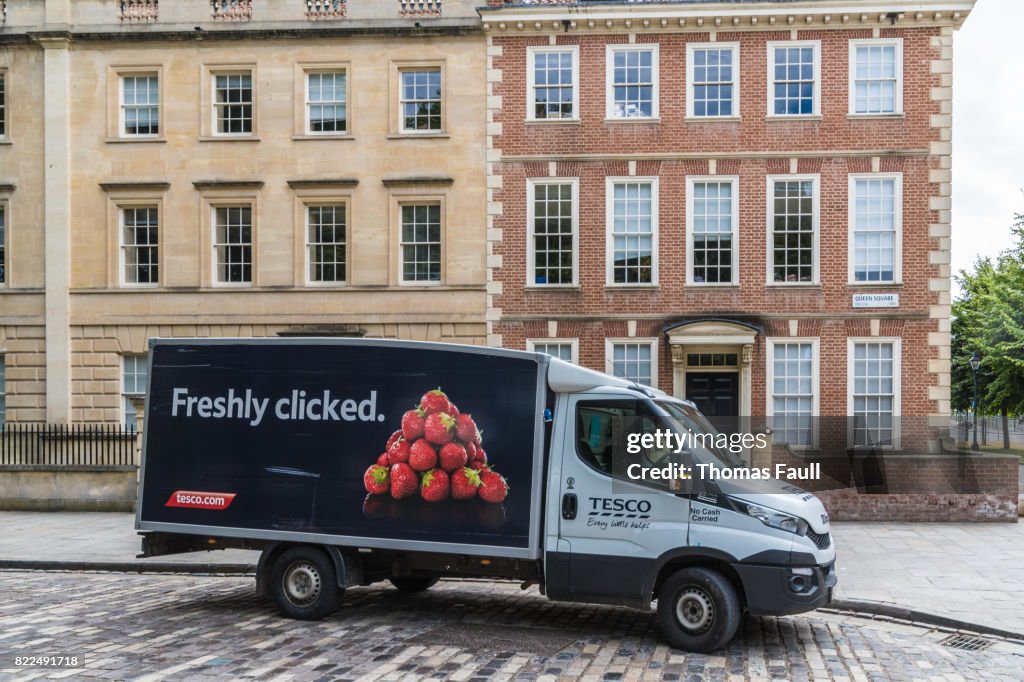 Food delivery van parked in Bristol