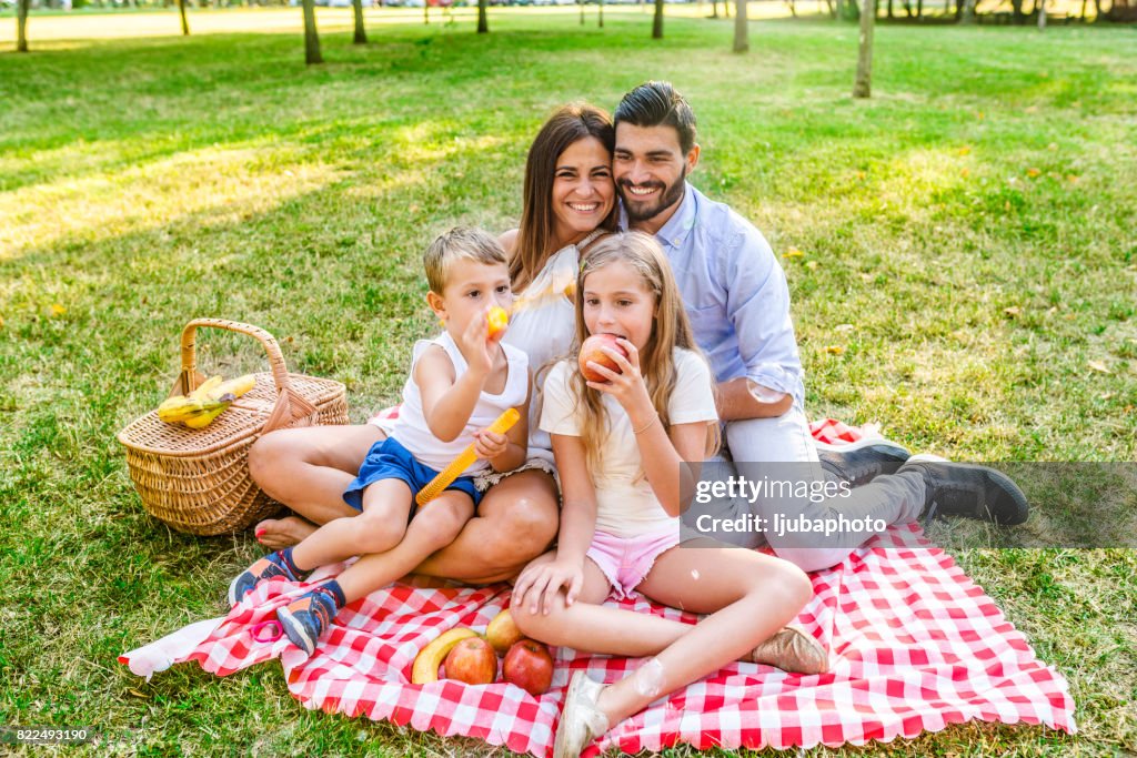 Foto der Familie Picknick In schöner Natur