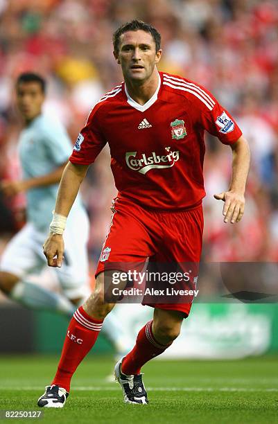 Robbie Keane of Liverpool during the pre season friendly match between Liverpool and Lazio at Anfield on August 8, 2008 in Liverpool, England.