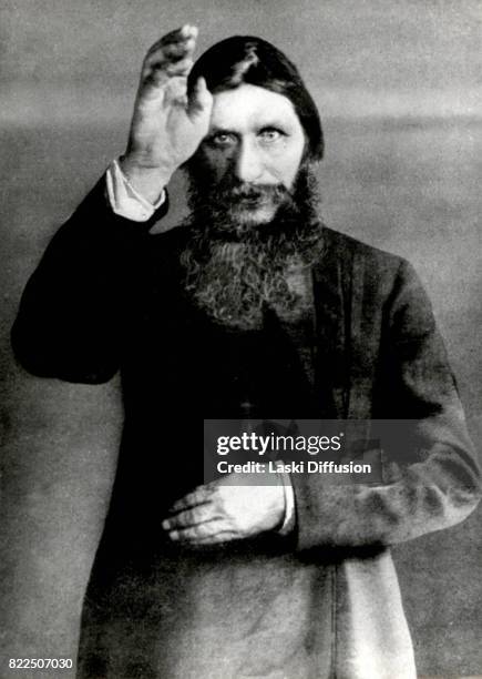 Circa 1910: Grigori Rasputin, Russian mystic and friend of the family of Tsar Nicholas II of Russia.