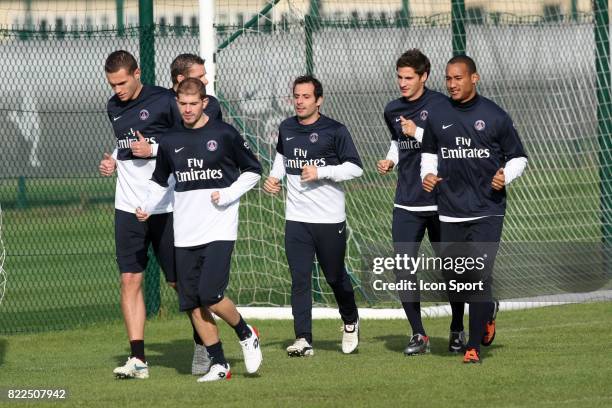 Ludovic GIULY / Jeremy CLEMENT / Loris ARNAUD - - Entrainement du PSG - Camp des Loges,