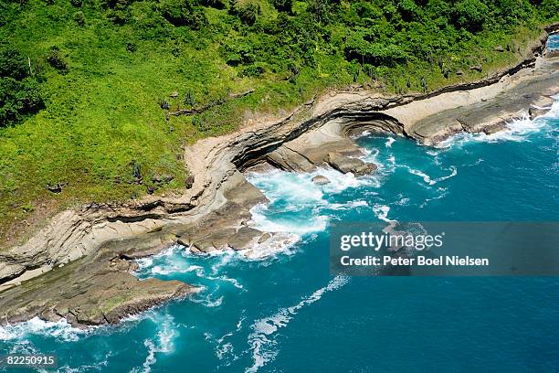 aerial view of tropical coastl - san juan del sur bildbanksfoton och bilder