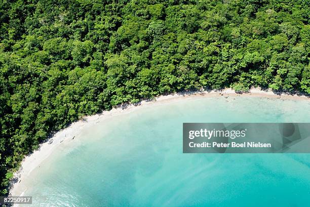 aerial view of hidden tropical bay - san juan del sur bildbanksfoton och bilder