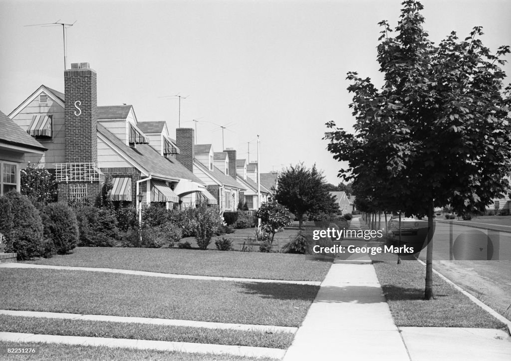 Row of suburban houses