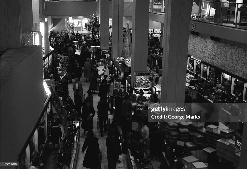 Crowds in department store