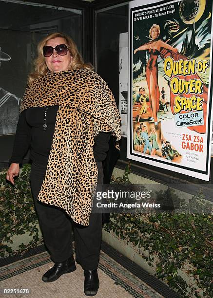 Francesca Hilton arrives at the Silent Movie Theater Screening Of "Queen Of Outer Space" on August 10, 2008 in Los Angeles, California.