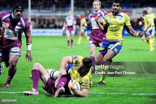 Essai Jamie CUDMORE - - Clermont Auvergne / Bourgoin - 14eme journee de Top 14 -