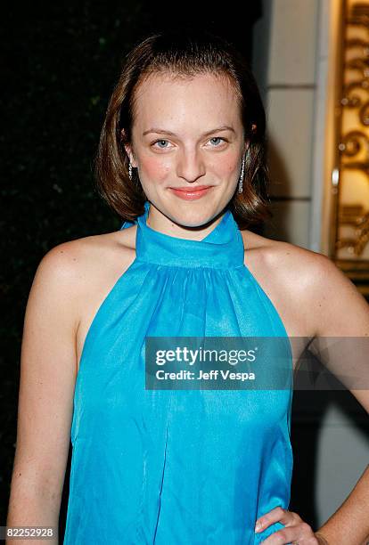 Actress Elisabeth Moss poses during the 39th annual Church of Scientology anniversary gala held at The Church of Scientology Celebrity Centre...