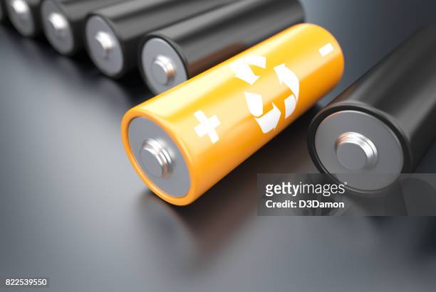 eco battery concept - battery recycling stock pictures, royalty-free photos & images