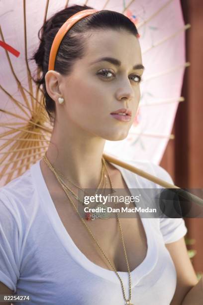 Singer Katy Perry poses at a portrait session before her Warped Tour appearance in Ventura, CA.