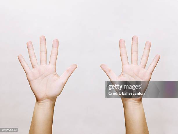 woman's hands, open - palms foto e immagini stock