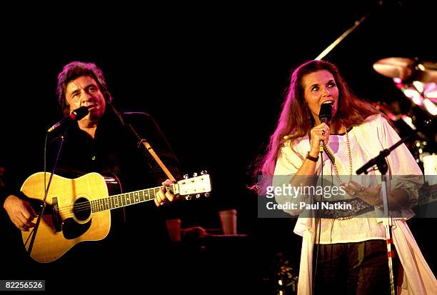 Johnny Cash w/ June Carter Cash at the first Farm Aid Concert on 9/25/85 in Champaign,Il.