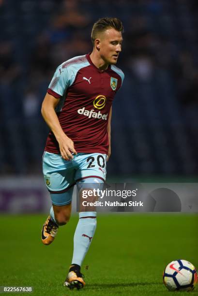 Fredrik Ulvestad of Burnley in action during the pre season friendly match between Preston North End and Burnley at Deepdale on July 25, 2017 in...