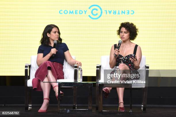 Actresses Abbi Jacobson and Ilana Glazer speak at Viacom TCA Summer 2017 on July 25, 2017 in Beverly Hills, California.