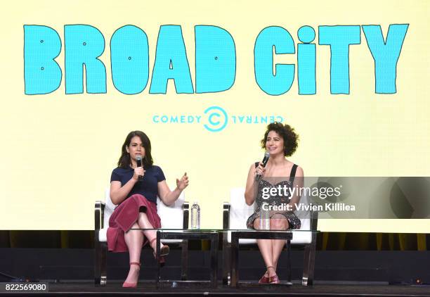 Actresses Abbi Jacobson and Ilana Glazer speak at Viacom TCA Summer 2017 on July 25, 2017 in Beverly Hills, California.