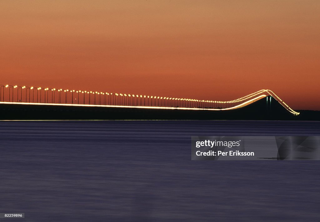 A bridge in the night Sweden.