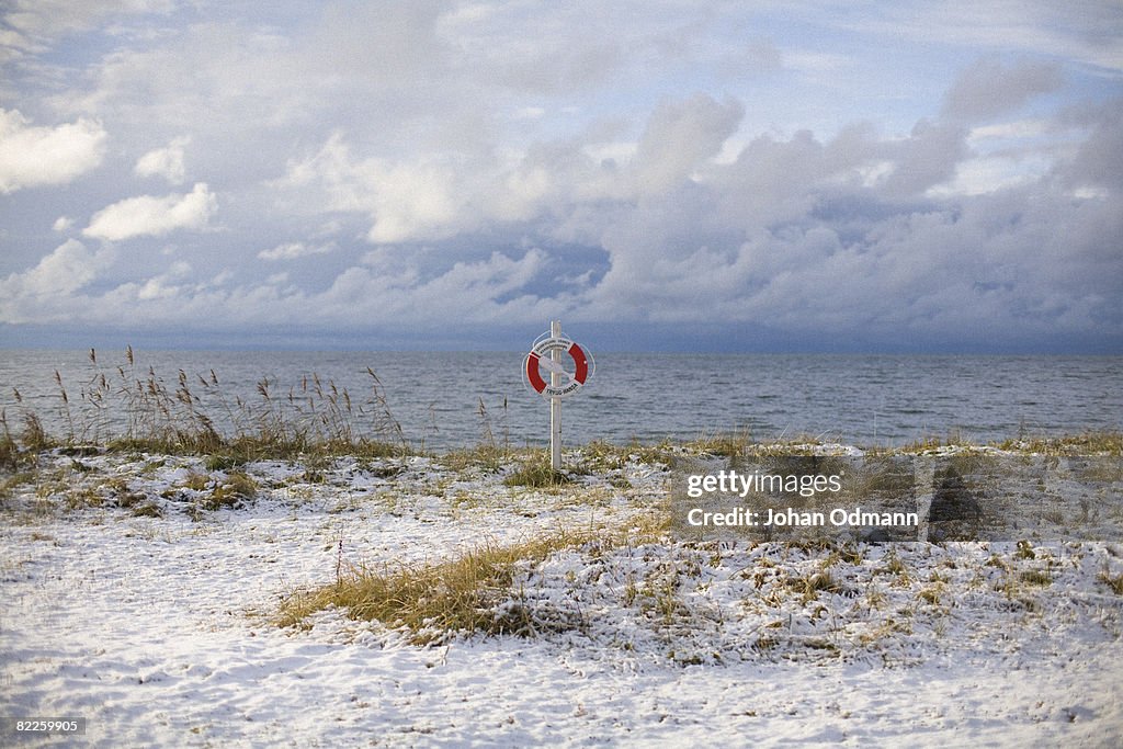 A snowy beach Gotland Sweden.