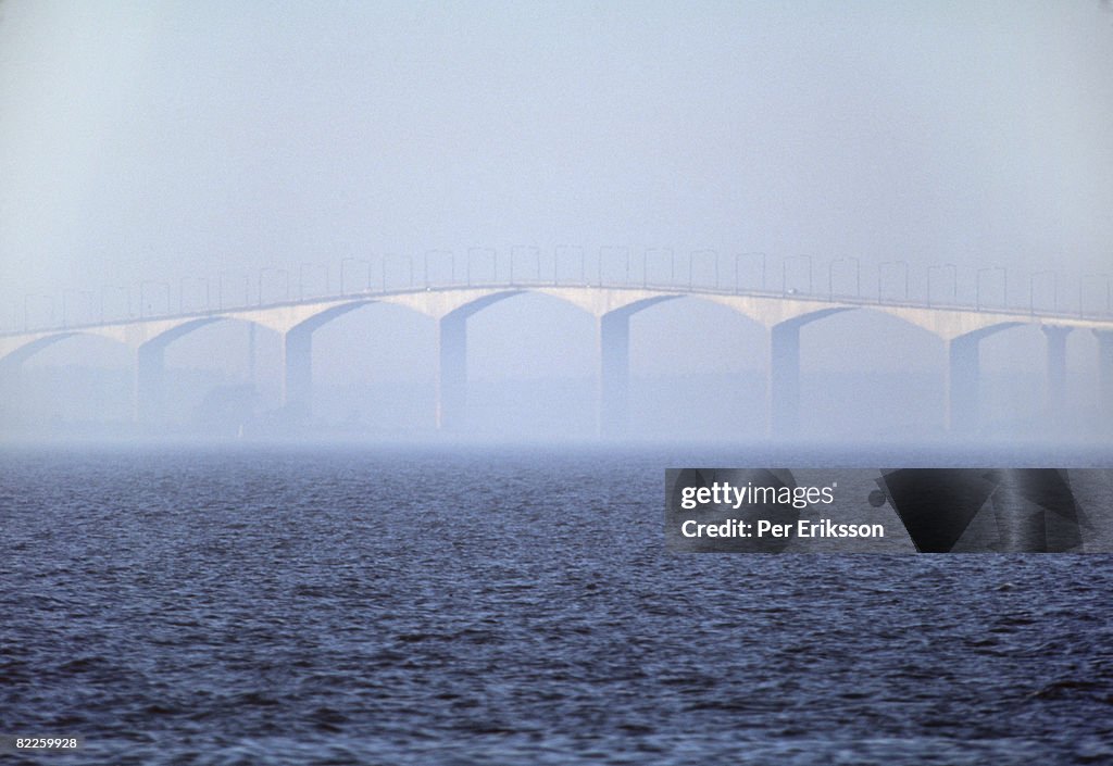 A bridge in the fog Sweden.