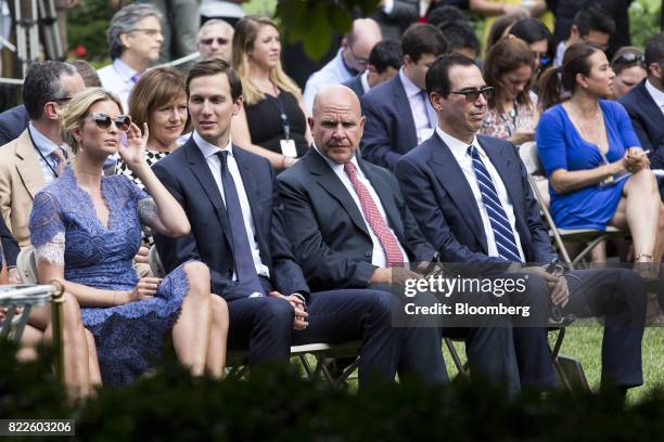 Ivanka Trump, assistant to U.S. President Donald Trump, from left, Jared Kushner, senior White House adviser, H.R. McMaster, national security...