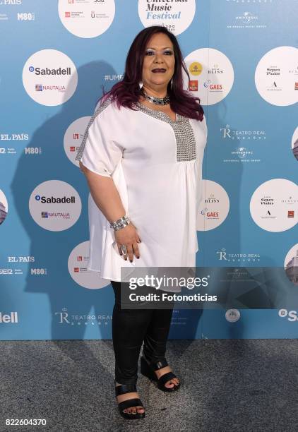 Edith Salazar attends the Zucchero's Universal Music Festival concert at The Royal Theater on July 25, 2017 in Madrid, Spain.