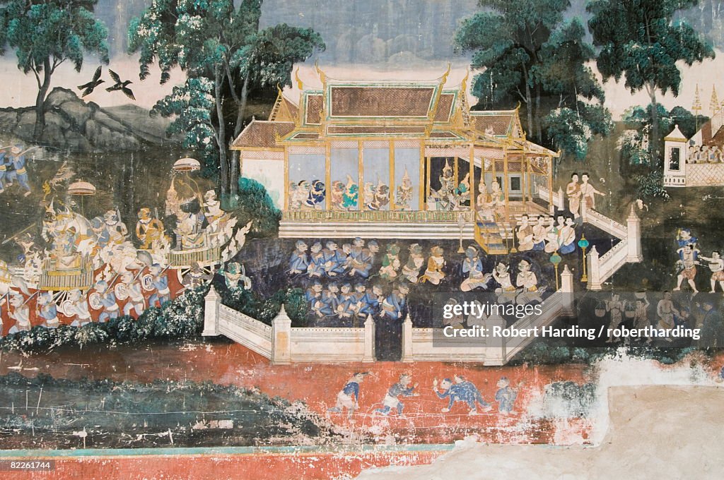 Mural, The Royal Palace, Phnom Penh, Cambodia, Indochina, Southeast Asia, Asia