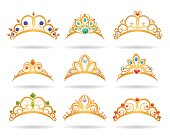 Princess golden tiaras with diamonds