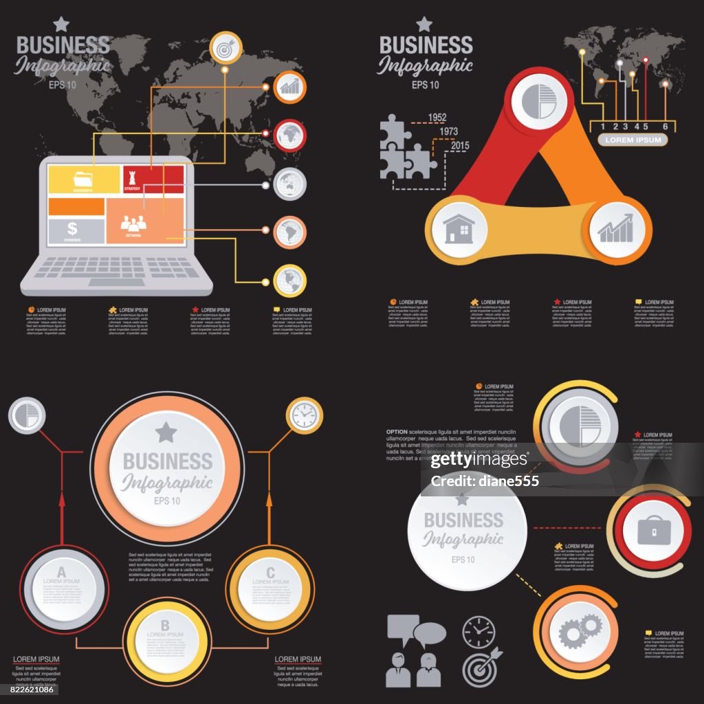 Business-Infografik-Vorlage mit 3D Kreise und Iocns