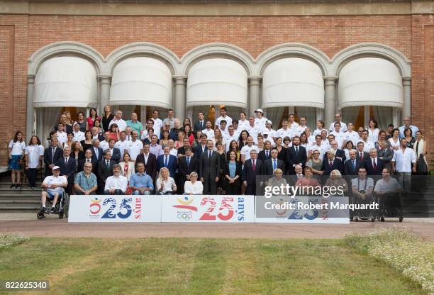 King Felipe VI of Spain attends the 25th anniversary of the Barcelona Olympics at the Palacete Albeniz on July 25, 2017 in Barcelona, Spain.