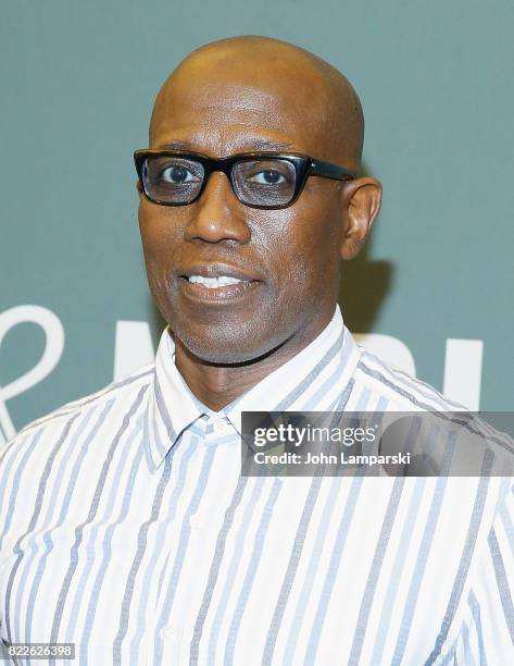 Wesley Snipes signs copies of his new book "Talon Of God" at Barnes & Noble Tribeca on July 25, 2017 in New York City.