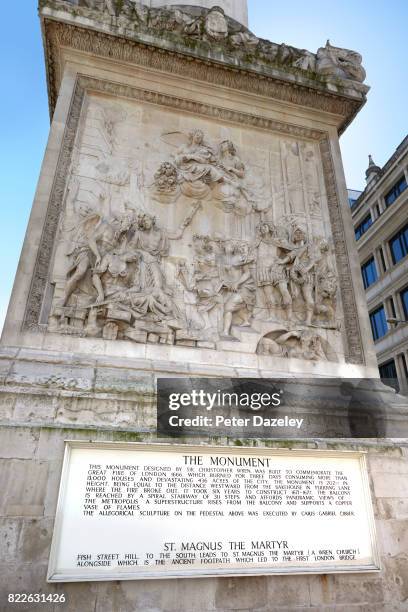 The monument in London which was built to commemorate the great fire of London in 1666, the fire started in Pudding Lane. Created by Sir Christopher...