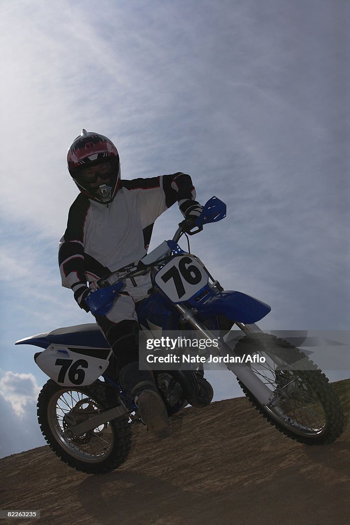 Motocross Rider Turning