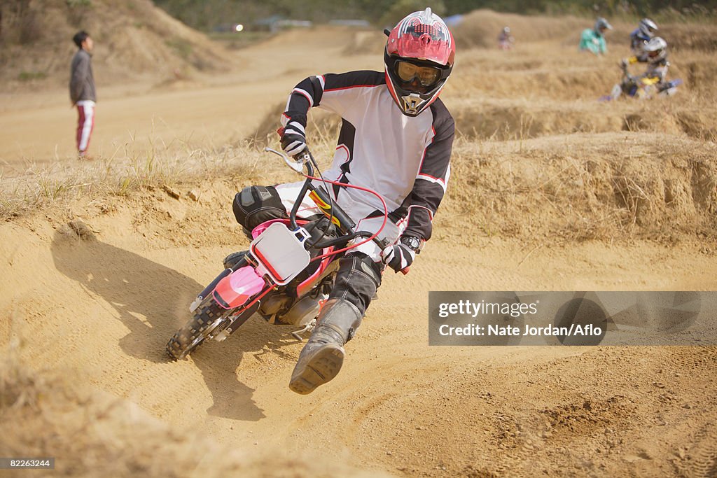 Motocross Rider Turning