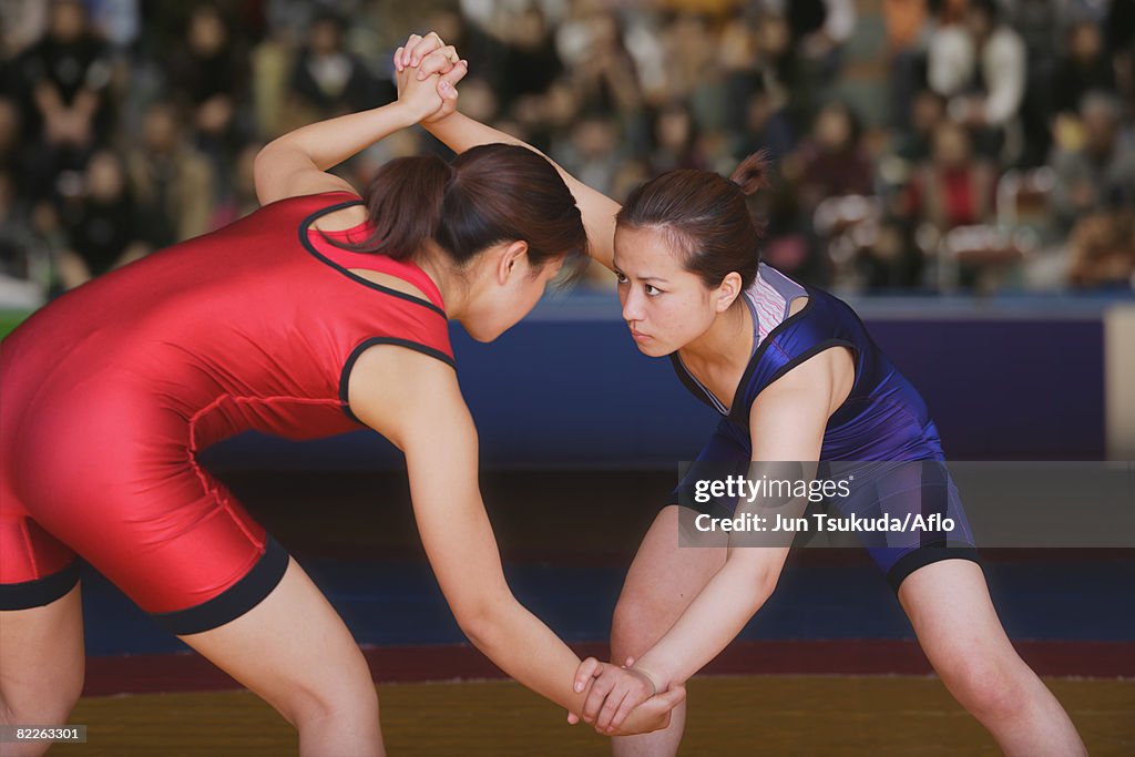 Two Wrestlers Fighting