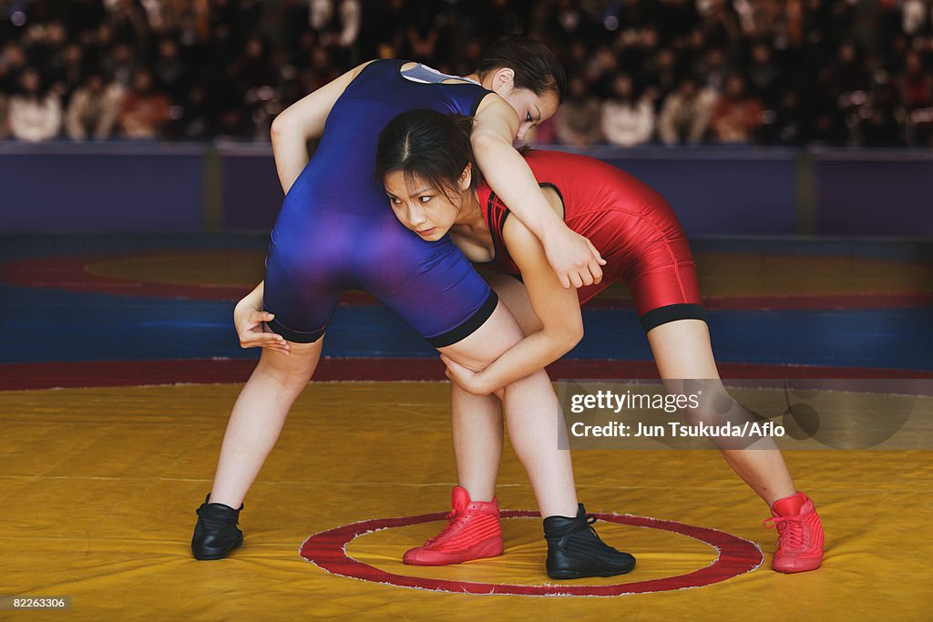 Two Wrestlers Fighting