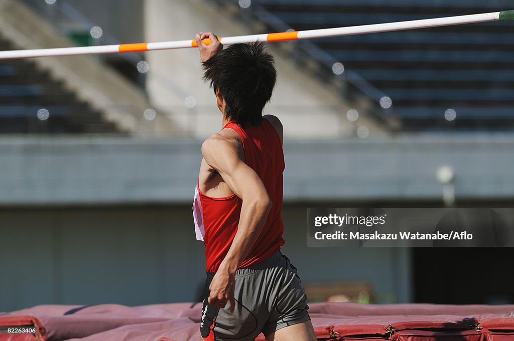 Athlete Preparing to Jump