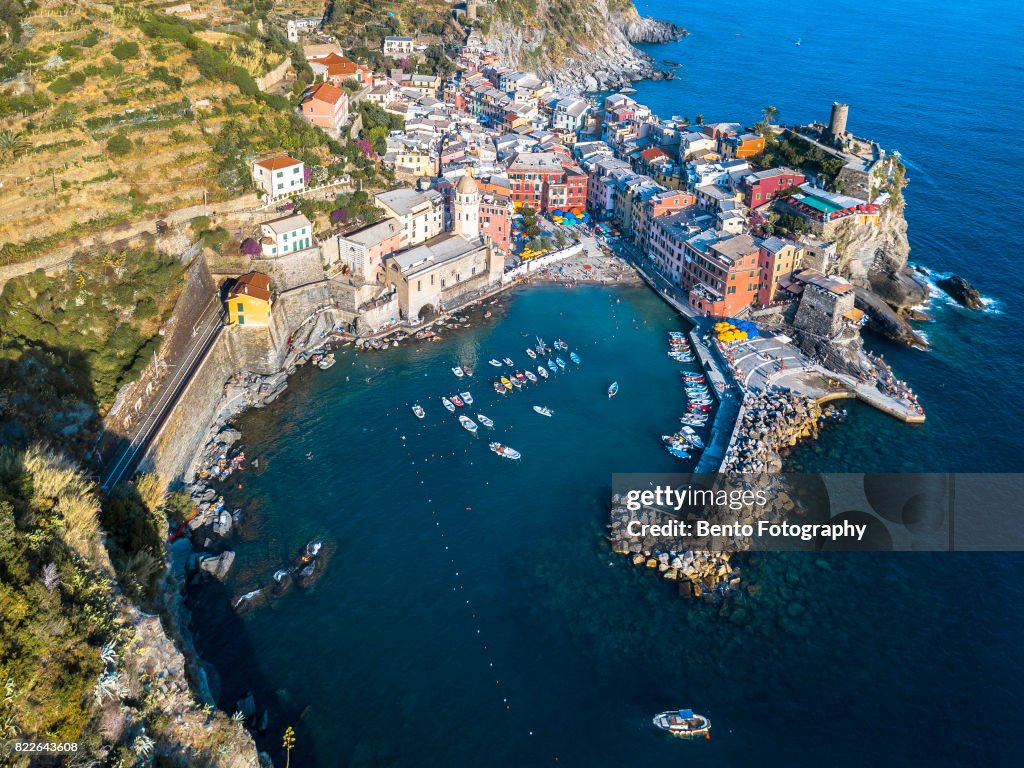 Vernazza, Cinque Terre, Italy, Europe by drone