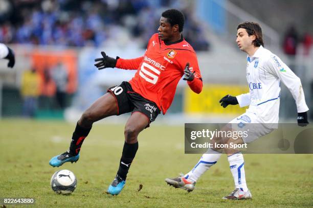 Asamoah GYAN - - Auxerre / Rennes - 24eme journee Ligue 1 - Stade Abbe Deschamps -