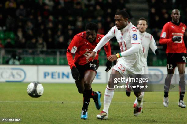 Asamoah GYAN / Aurelien CHEDJOU - - Rennes / Lille - 25e journee de Ligue1,