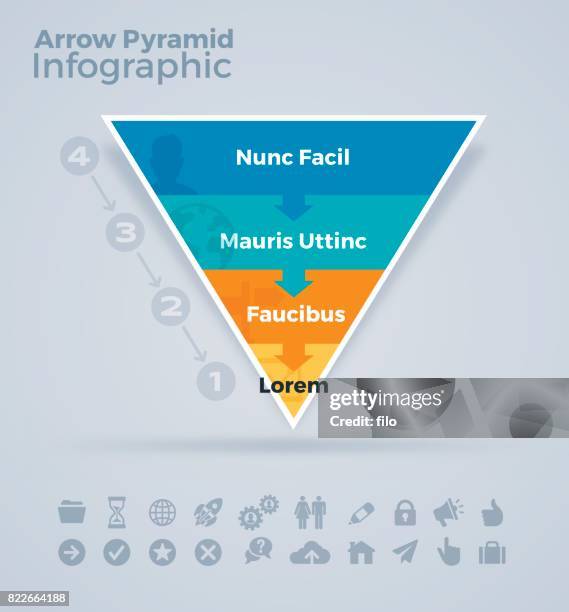 stockillustraties, clipart, cartoons en iconen met piramide niveaus infographic - piramidevorm