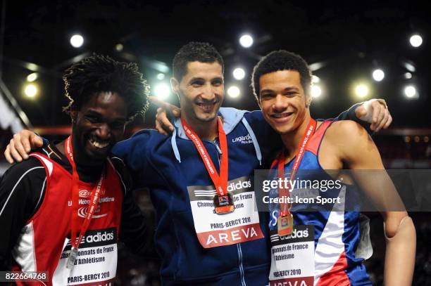 Kafetien GOMIS / Salim SDIRI / Arnaud ASSOUMANI - - Championnat de France en salle - Longueur - Bercy - Paris,