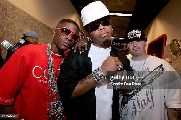 Rappers Boosie, Webbie and Paul Wall attend the 3rd Annual Ozone Awards on August 11, 2008 in Houston, Texas.