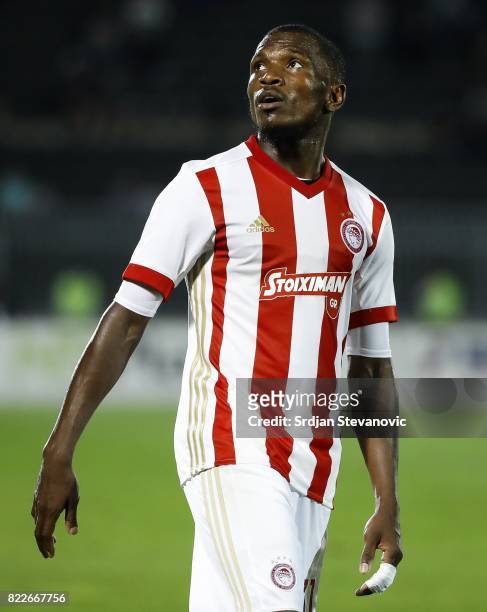 El Fardou Ben Nabouhane of Olympiacos looks on during the UEFA Champions League Qualifying match between FC Partizan and Olympiacos on July 25, 2017...