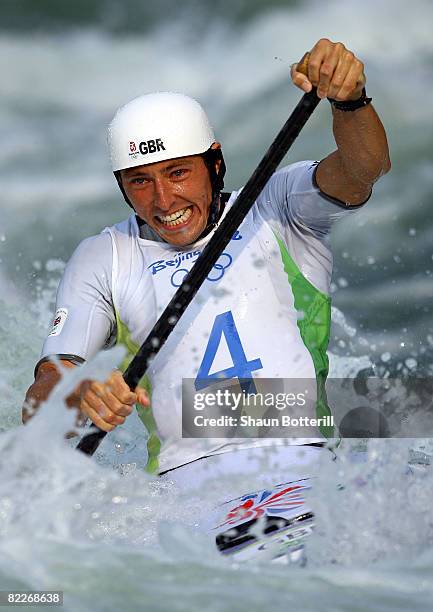 David Florence of Great Britain competes in the Canoe Single Men Final at the Shunyi Olympic Rowing-Canoeing Park on Day 4 of the Beijing 2008...