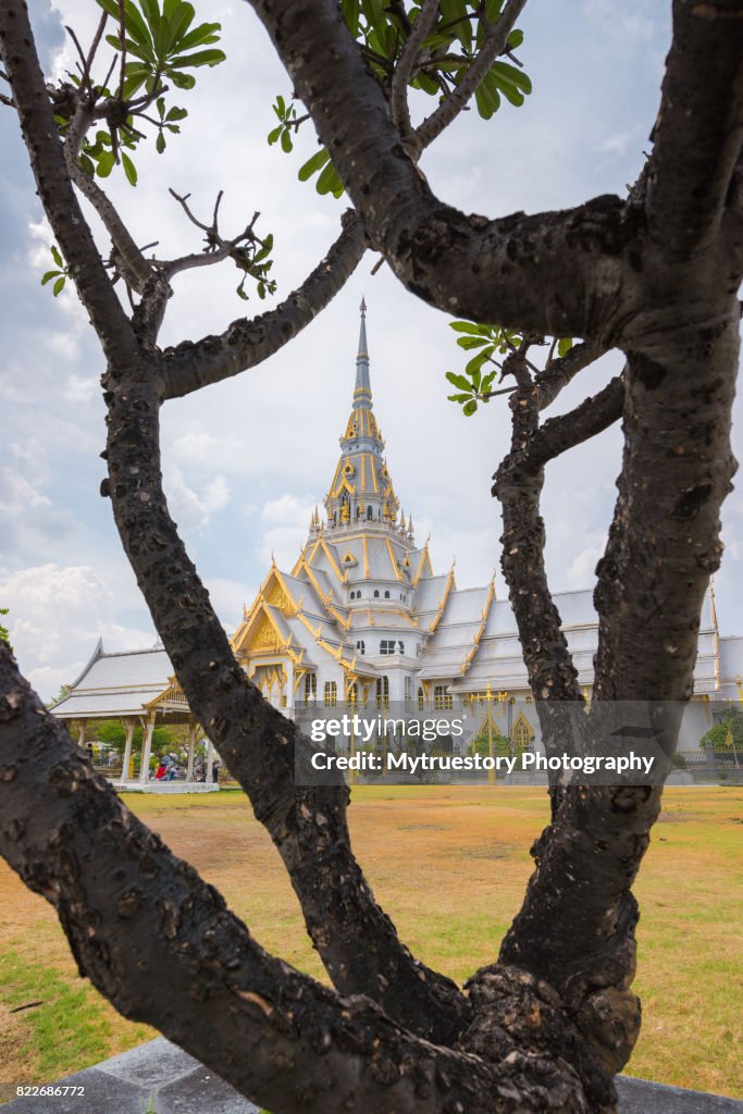 Traditional Thai architecture,Wat Sothonwararam is a temple in Chachoengsao Province, Thailand