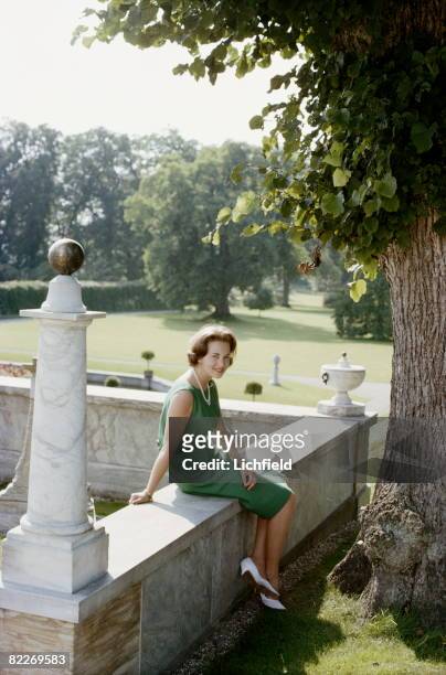 Princess Anne-Marie of Denmark in the gardens of home at Fredensborg Palace, 24th August 1964, just before her wedding to HM King Constantine of...