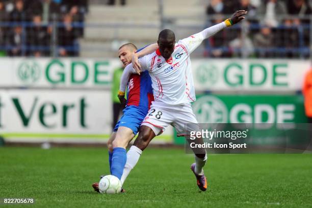 Thomas HEURTAUX / Jonathan AYITE - - Caen / Nimes - 33eme journee de Ligue 2 - Stade Michel d'Ornano - Caen,