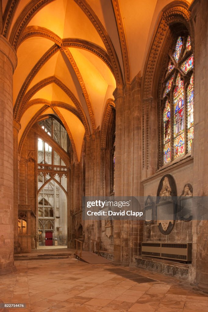 The nave inside Gloucester Cathedral, Gloucestershire